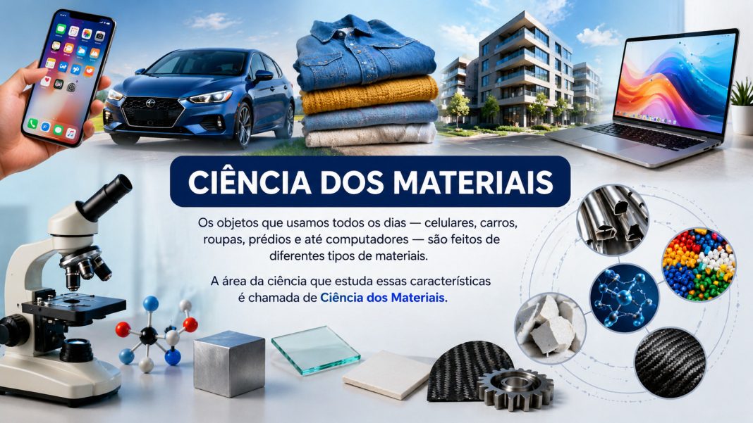 Os objetos que usamos todos os dias — celulares, carros, roupas, prédios e até computadores — são feitos de diferentes tipos de materiais
